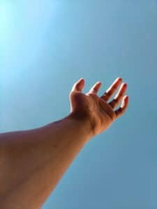 hand reaching out